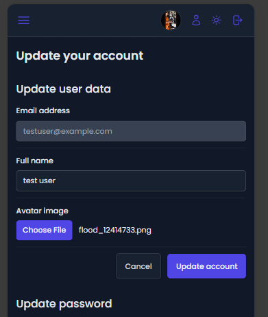 Admin Account Form - Mobile